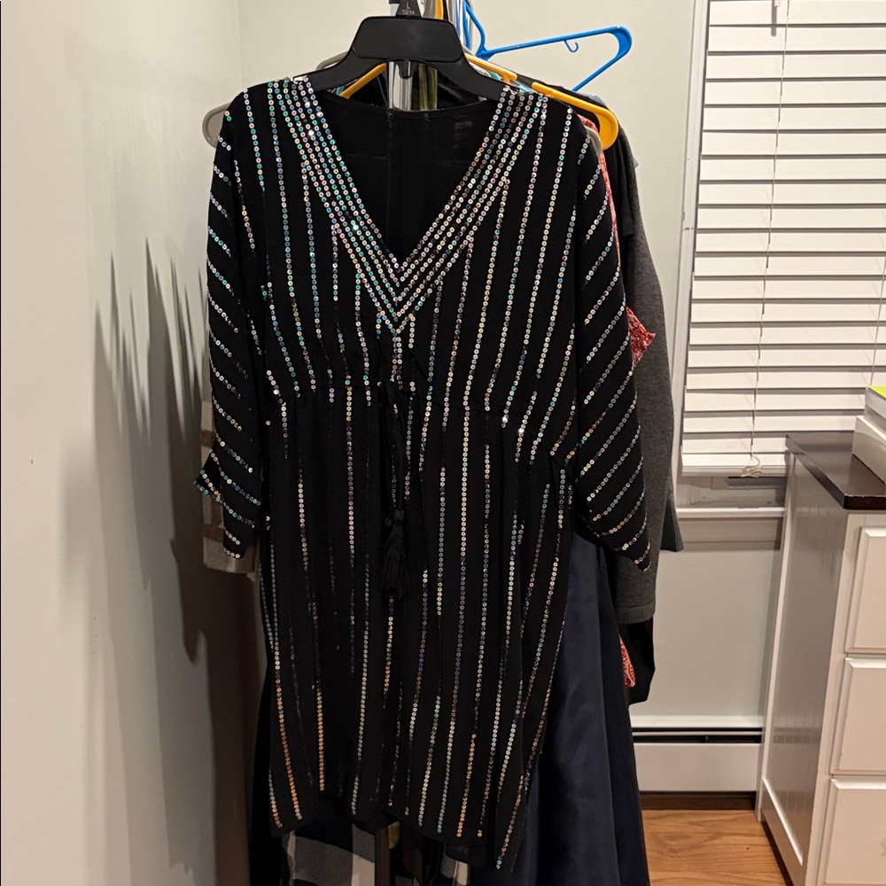 Lulu's Black Sequin Mini Dress